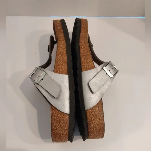 BIRKENSTOCK GIZAH SILVER SIZE 37 PRE-OWNED - Picture 4 of 5